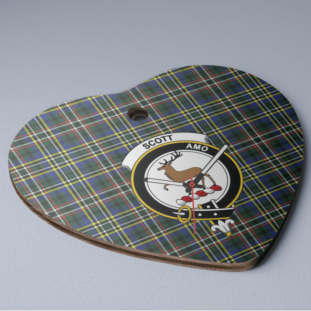 Clan Scott Green Modern Tartan Crest Heart Ceramic Ornament OV87 Scott Green Modern Tartan Tartan Christmas   