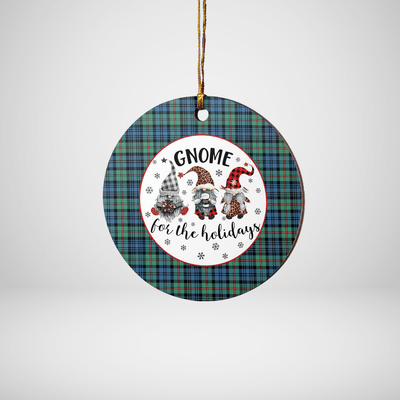 Clan MacKinlay Ancient Tartan Tartan Crest Gnome Round Ceramic Ornament