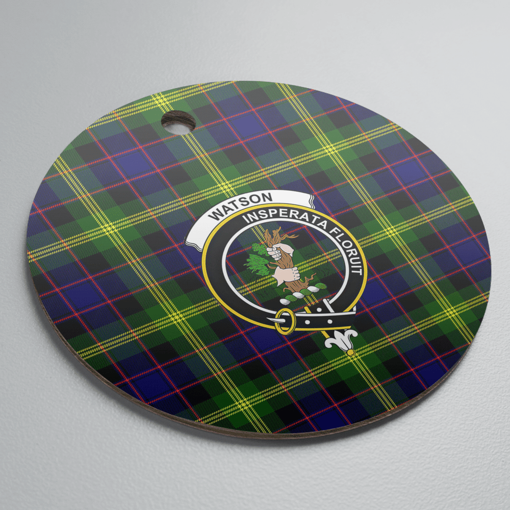 Clan Watson Modern Tartan Crest Round Ceramic Ornament SD53 Watson Modern Tartan Tartan Christmas   