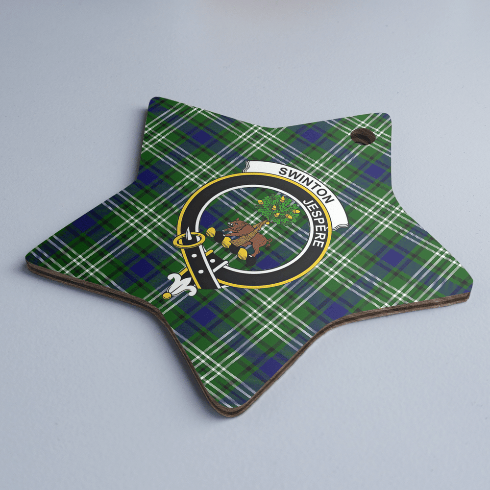 Clan Swinton (Tweedside) Tartan Crest Star Ceramic Ornament PP92 Swinton (Tweedside) Tartan Tartan Christmas   
