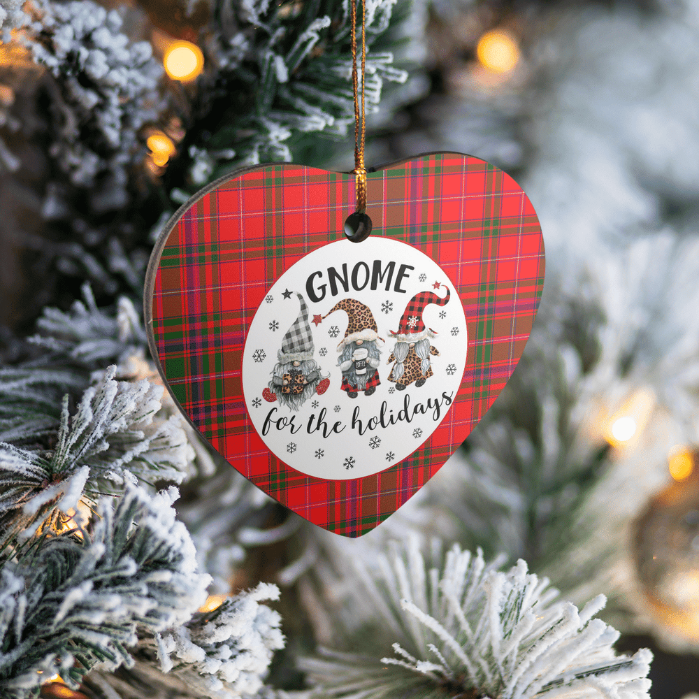 Clan MacDougall Modern Tartan Tartan Crest Gnome Heart Ceramic Ornament PN26 MacDougall Modern Tartan Tartan Christmas   