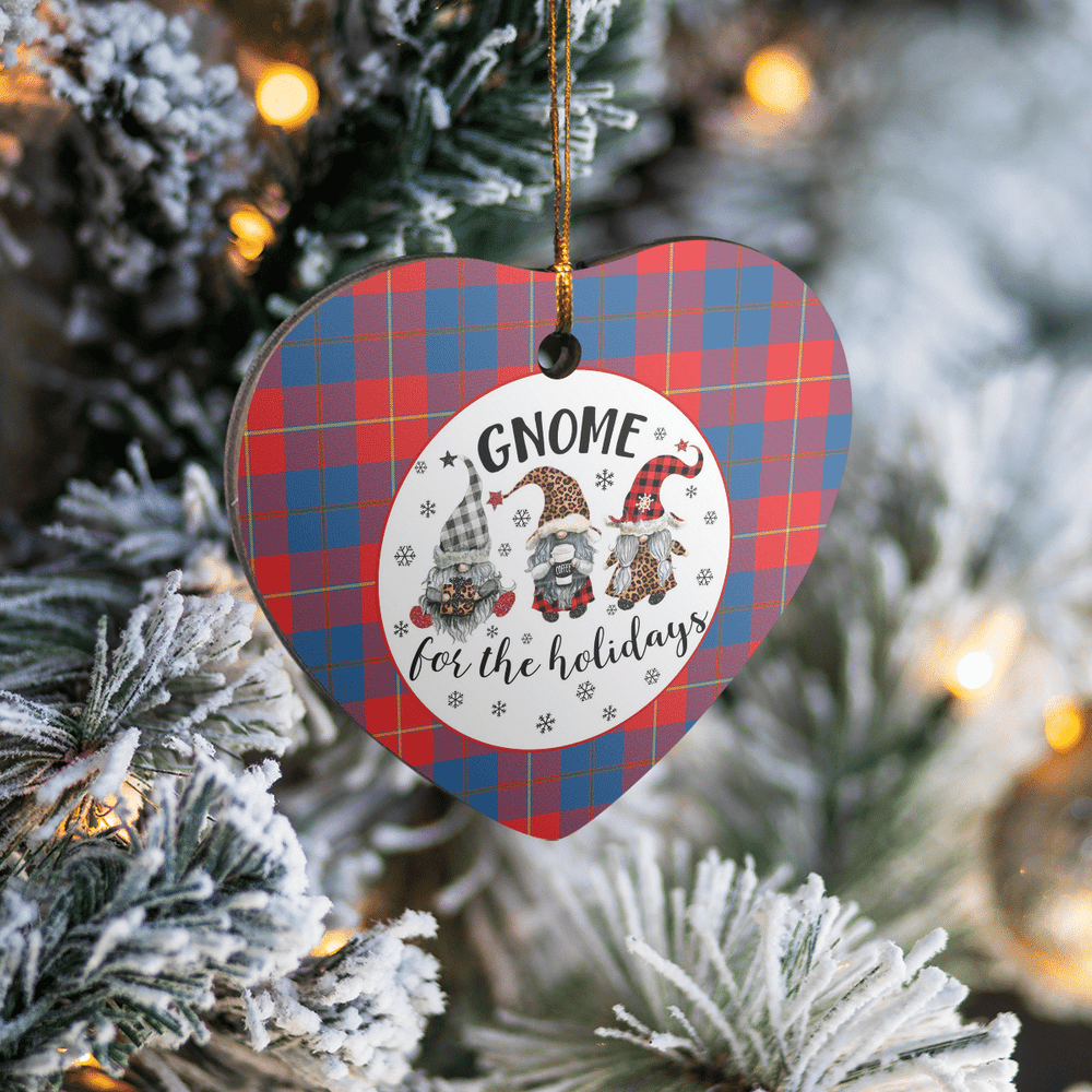 Clan Galloway Red Tartan Tartan Crest Gnome Heart Ceramic Ornament BM48 Galloway Red Tartan Tartan Christmas   