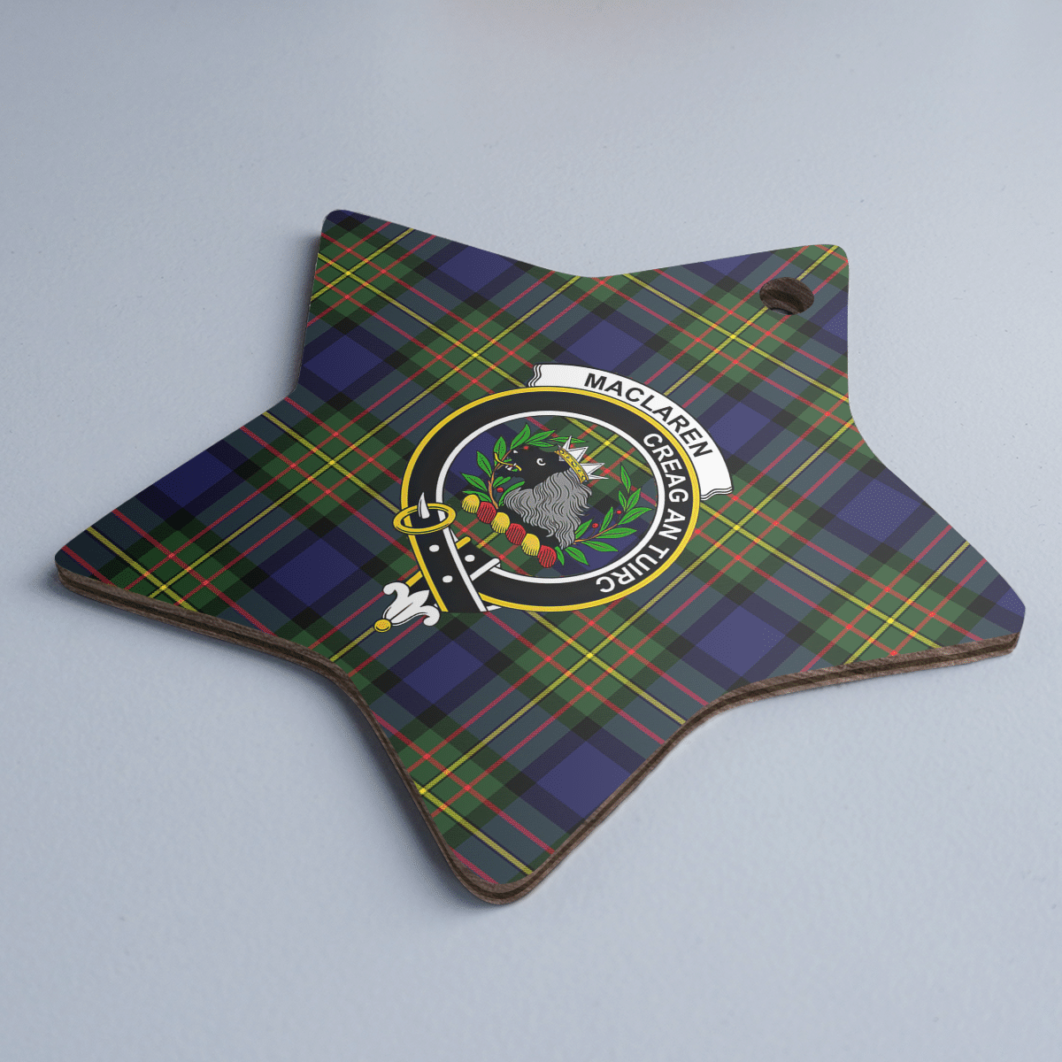 Clan MacLaren Modern Tartan Crest Star Ceramic Ornament NV57 MacLaren Modern Tartan Tartan Christmas   