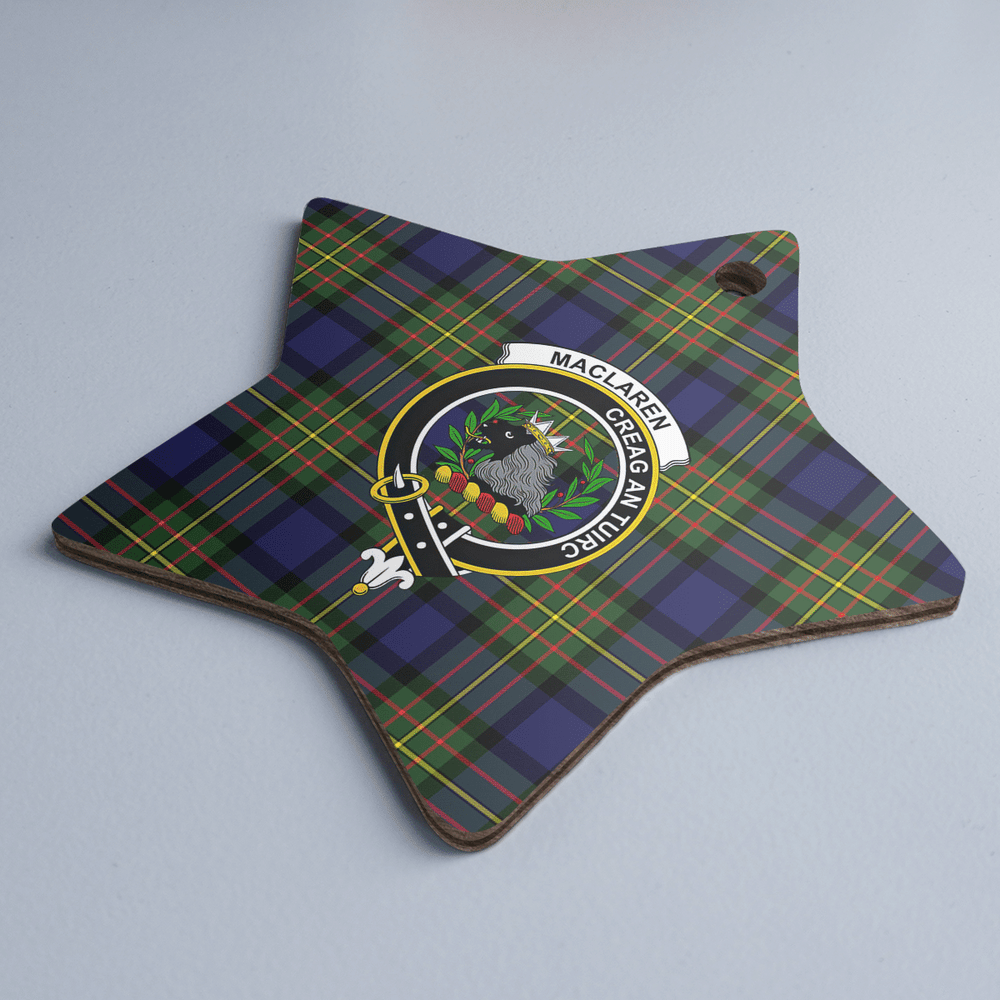 Clan MacLaren Modern Tartan Crest Star Ceramic Ornament NV57 MacLaren Modern Tartan Tartan Christmas   