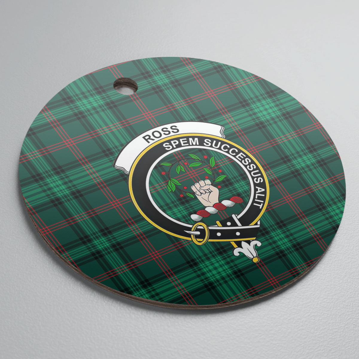 Clan Ross Hunting Modern Tartan Crest Round Ceramic Ornament BI80 Ross Hunting Modern Tartan Tartan Christmas   