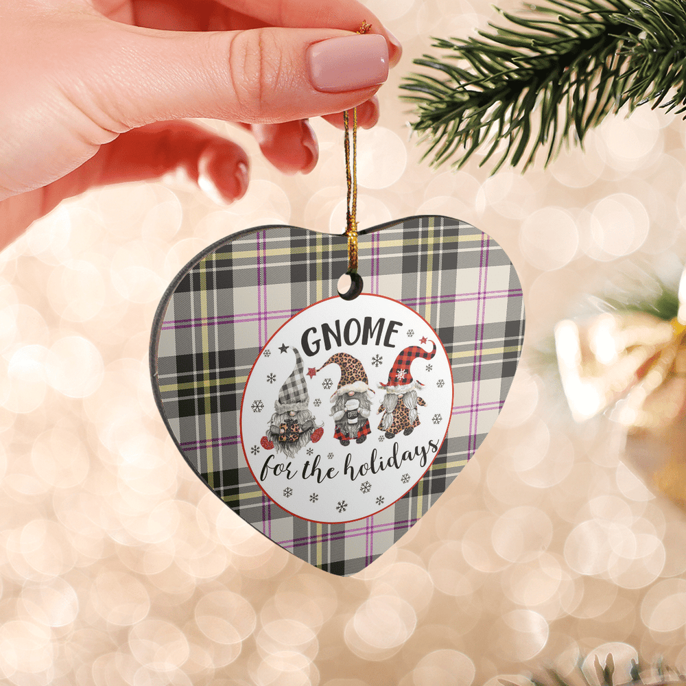 Clan MacPherson Dress Ancient Tartan Tartan Crest Gnome Heart Ceramic Ornament GR27 MacPherson Dress Ancient Tartan Tartan Christmas   