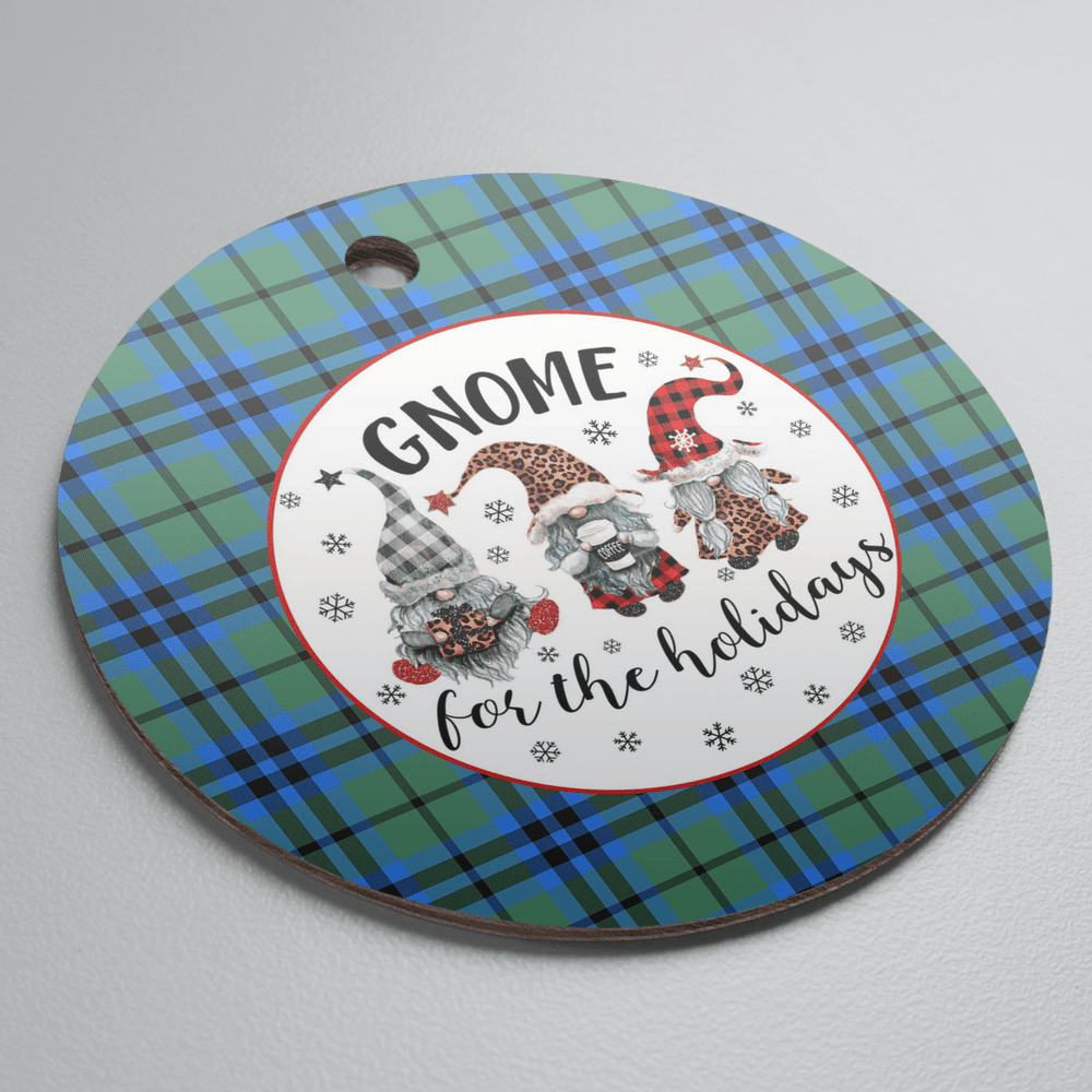 Clan Falconer Tartan Tartan Crest Gnome Round Ceramic Ornament QQ14 Falconer Tartan Tartan Christmas   