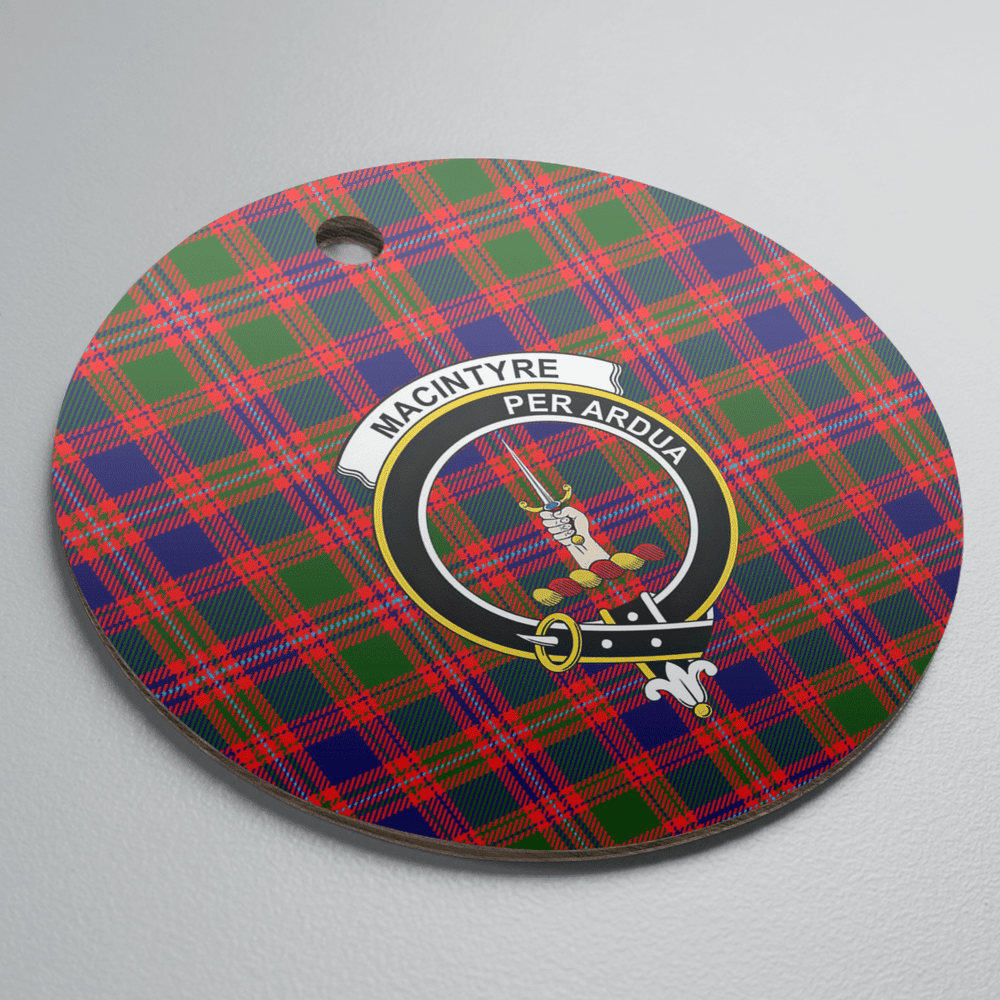 Clan MacIntyre Modern Tartan Crest Round Ceramic Ornament HT69 MacIntyre Modern Tartan Tartan Christmas   