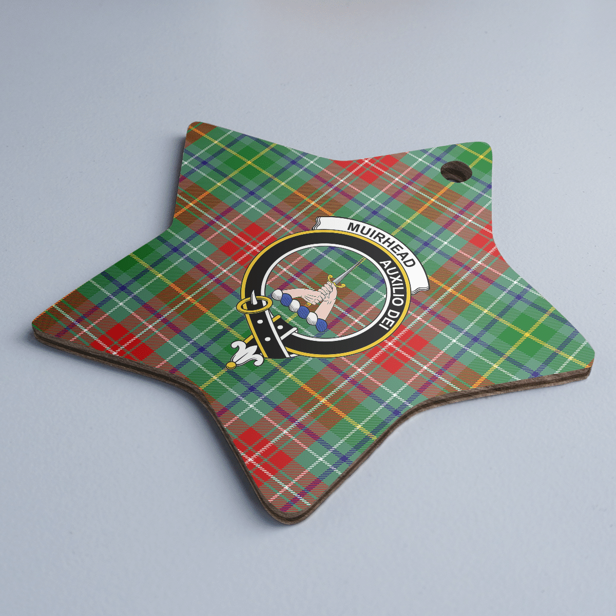 Clan Muirhead Tartan Crest Star Ceramic Ornament BM73 Muirhead Tartan Tartan Christmas   
