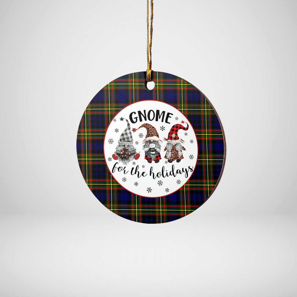 Clan MacLellan Modern Tartan Tartan Crest Gnome Round Ceramic Ornament FY92 MacLellan Modern Tartan Tartan Christmas   