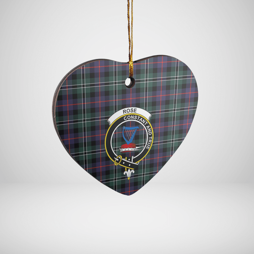 Clan Rose Hunting Modern Tartan Crest Heart Ceramic Ornament SI44 Rose Hunting Modern Tartan Tartan Christmas   