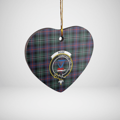 Clan Rose Hunting Modern Tartan Crest Heart Ceramic Ornament SI44 Rose Hunting Modern Tartan Tartan Christmas   