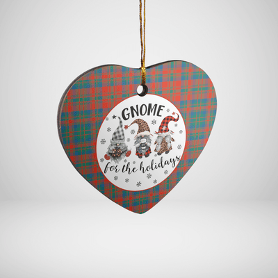 Clan Matheson Ancient Tartan Tartan Crest Gnome Heart Ceramic Ornament VN66