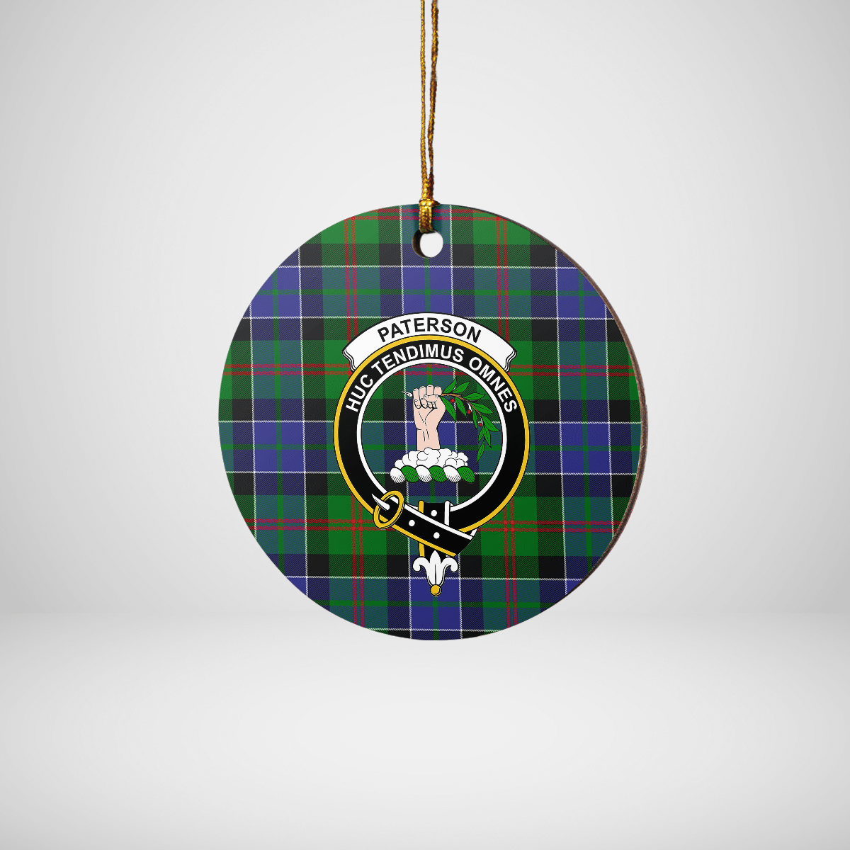 Clan Paterson Tartan Crest Round Ceramic Ornament LF83 Paterson Tartan Tartan Christmas   