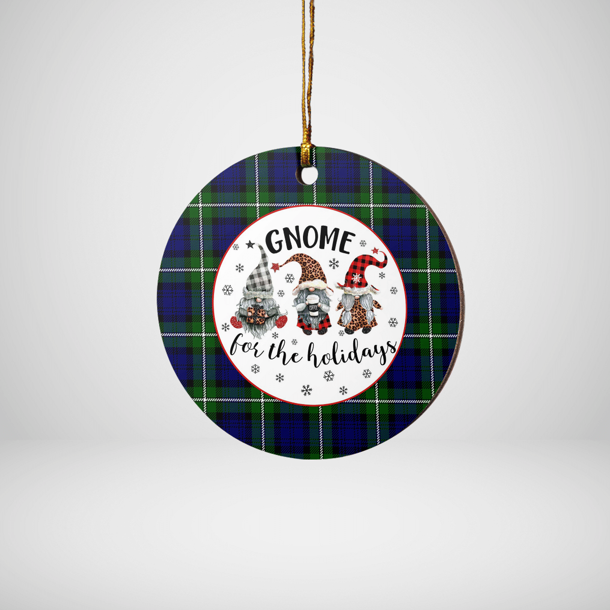 Clan Forbes Modern Tartan Tartan Crest Gnome Round Ceramic Ornament WL43 Forbes Modern Tartan Tartan Christmas   
