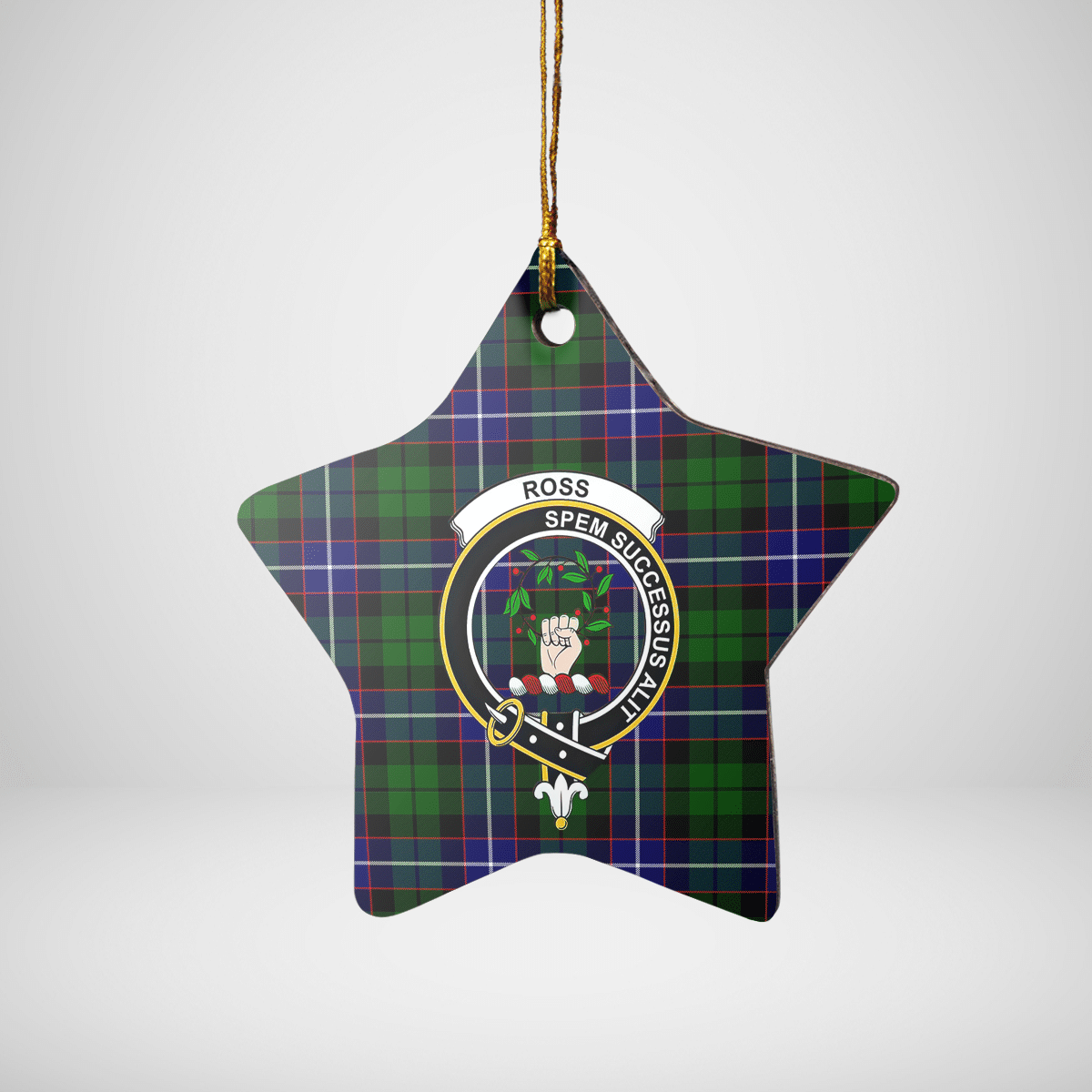 Clan Russell Modern Tartan Crest Star Ceramic Ornament VD49 Russell Modern Tartan Tartan Christmas   