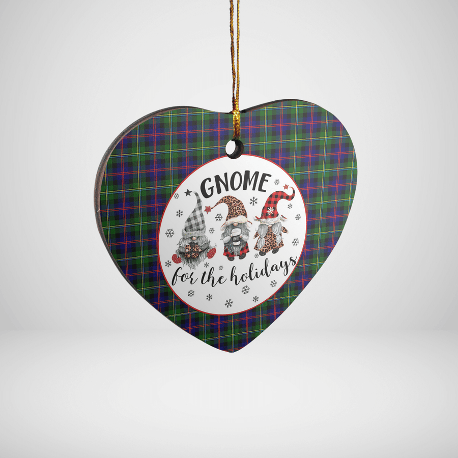 Clan Malcolm Modern Tartan Tartan Crest Gnome Heart Ceramic Ornament BY81 Malcolm Modern Tartan Tartan Christmas   
