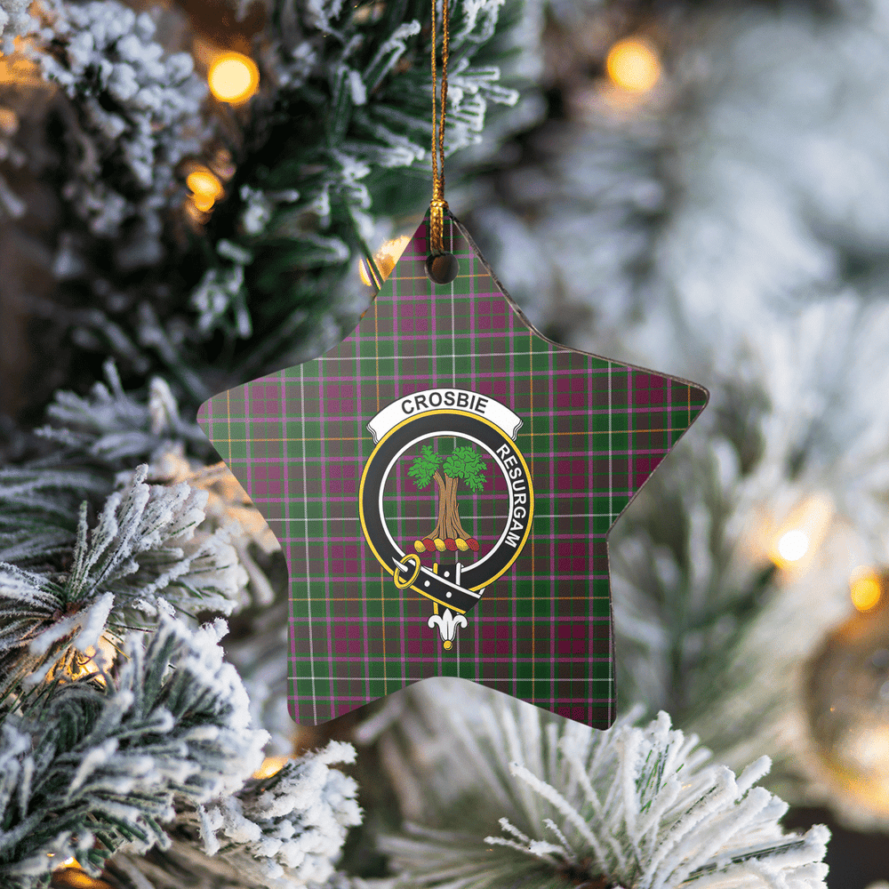 Clan Crosbie Tartan Crest Star Ceramic Ornament SU90 Crosbie Tartan Tartan Christmas   