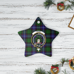 Clan Russell Modern Tartan Crest Star Ceramic Ornament VD49 Russell Modern Tartan Tartan Christmas   