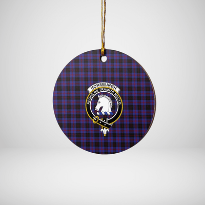 Clan Horsburgh Tartan Crest Round Ceramic Ornament