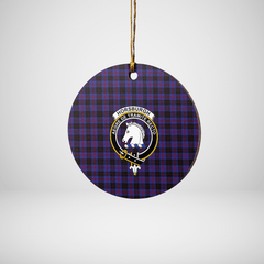 Clan Horsburgh Tartan Crest Round Ceramic Ornament VZ97 Horsburgh Tartan Tartan Christmas   