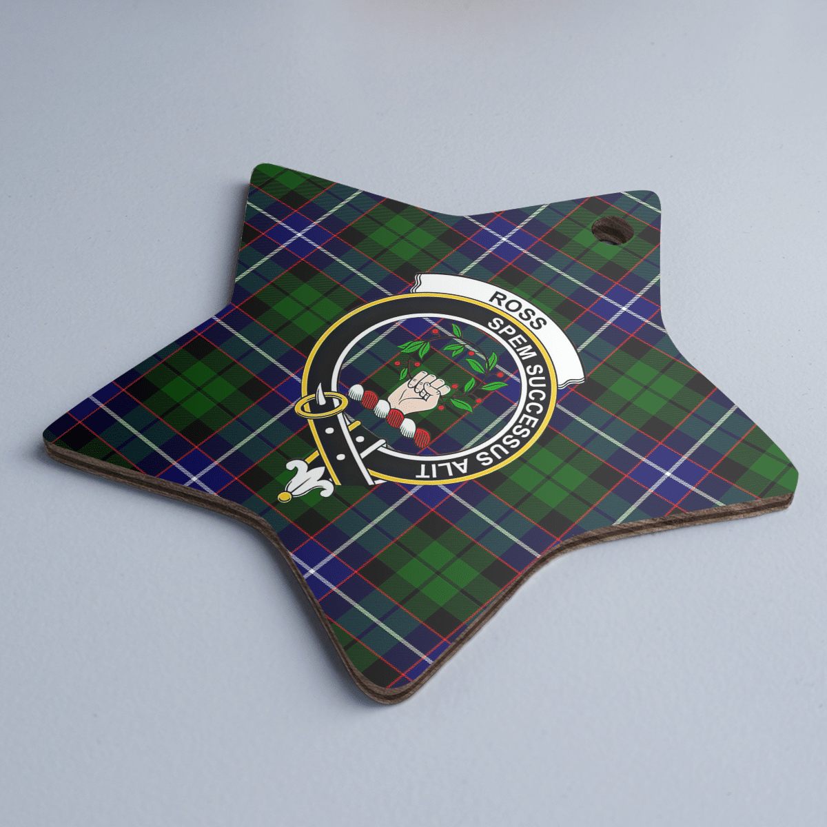 Clan Russell Modern Tartan Crest Star Ceramic Ornament VD49 Russell Modern Tartan Tartan Christmas   