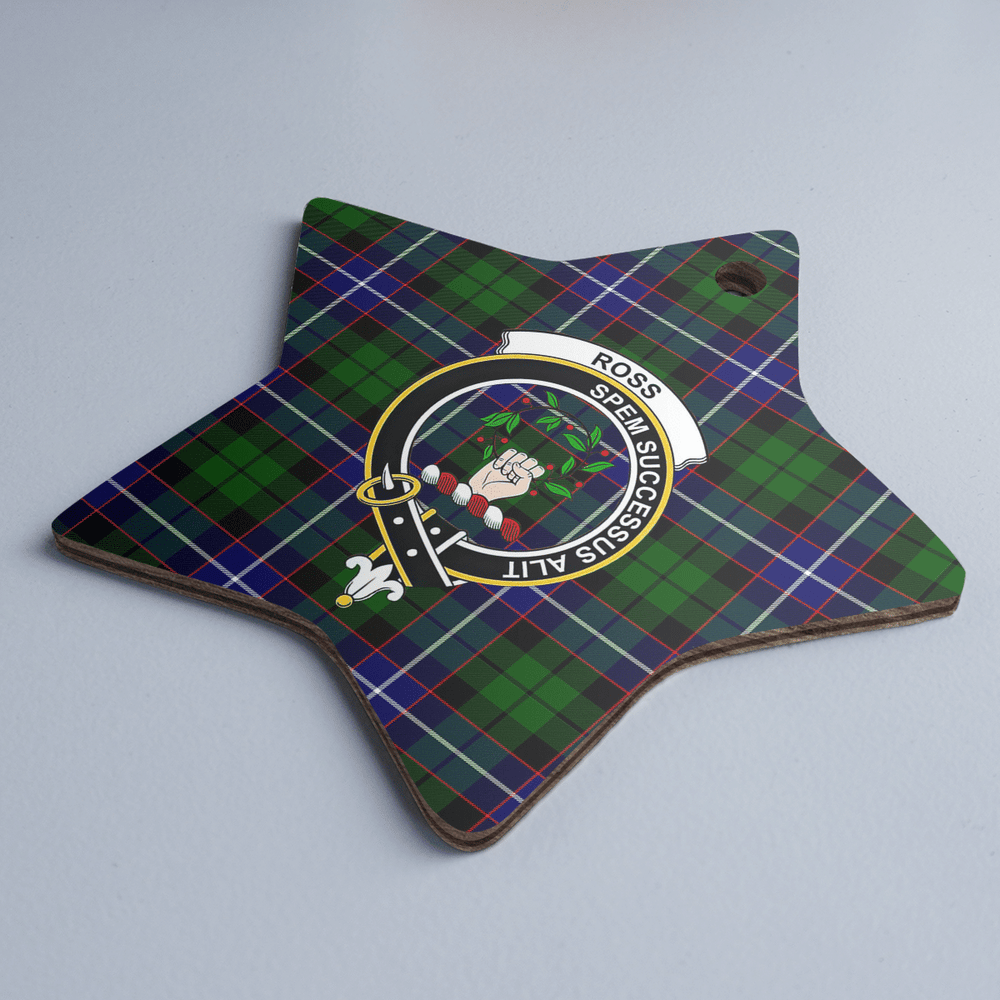 Clan Russell Modern Tartan Crest Star Ceramic Ornament VD49 Russell Modern Tartan Tartan Christmas   