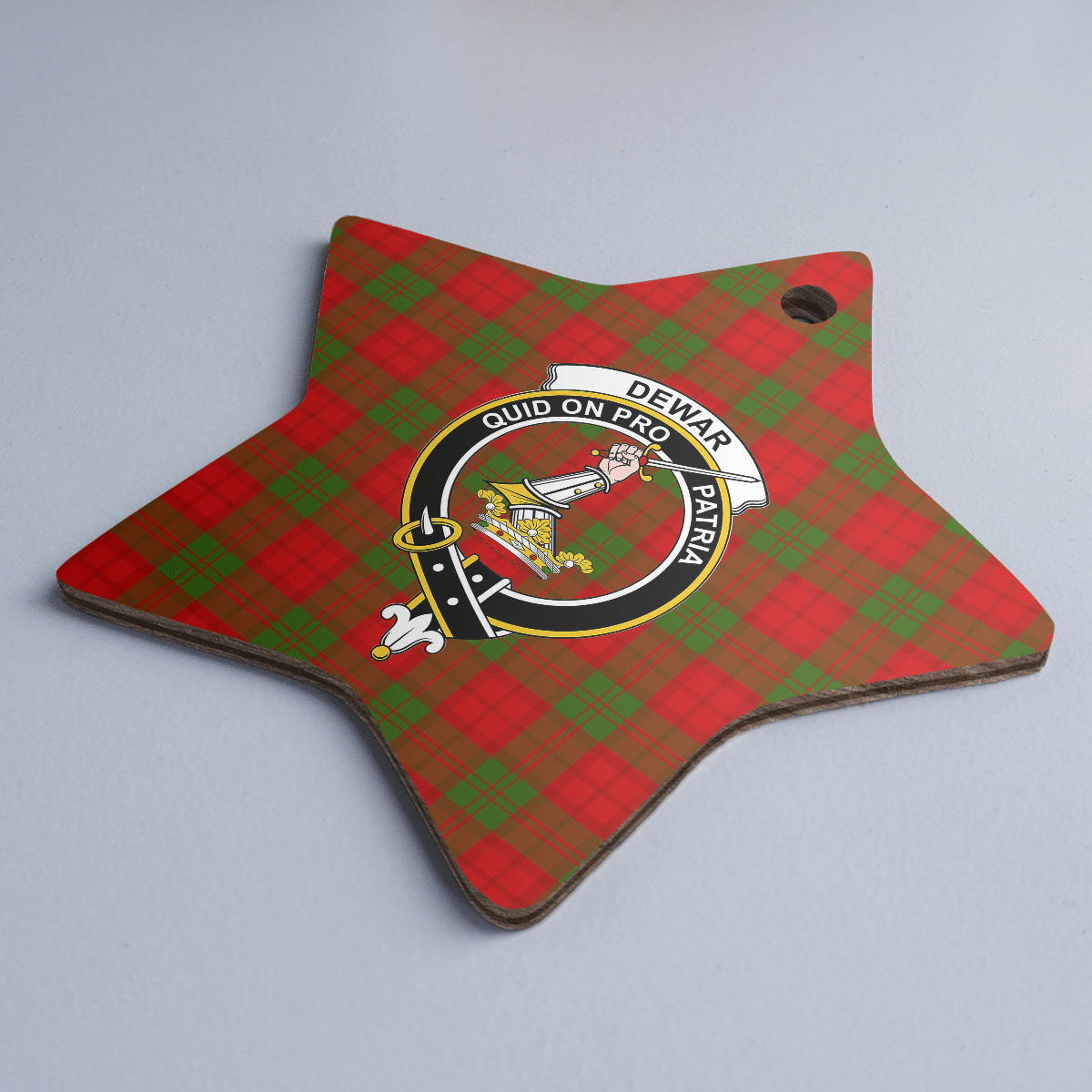 Clan Dewar Tartan Crest Star Ceramic Ornament FC52 Dewar Tartan Tartan Christmas   