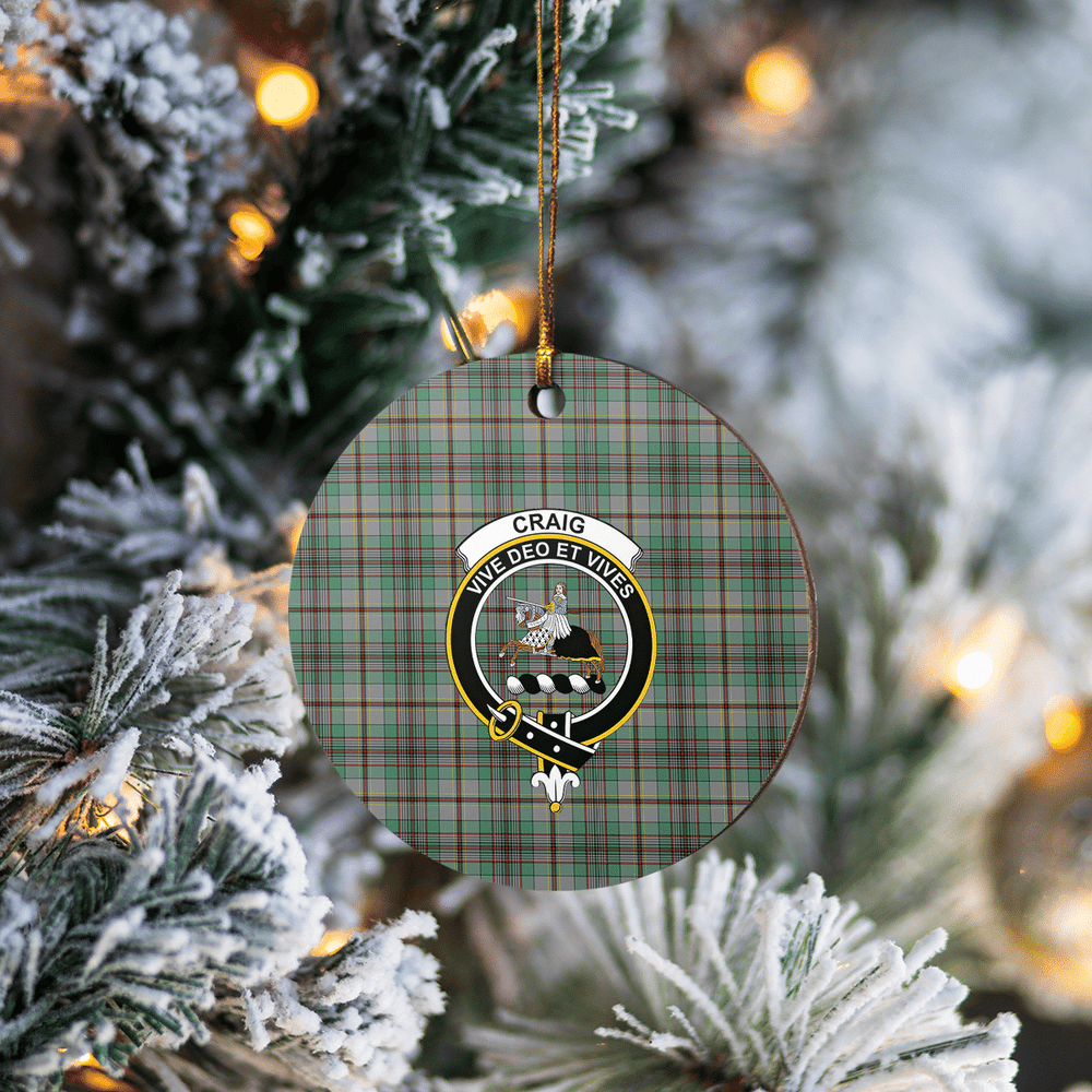 Clan Craig Tartan Crest Round Ceramic Ornament HT69 Craig Tartan Tartan Christmas   