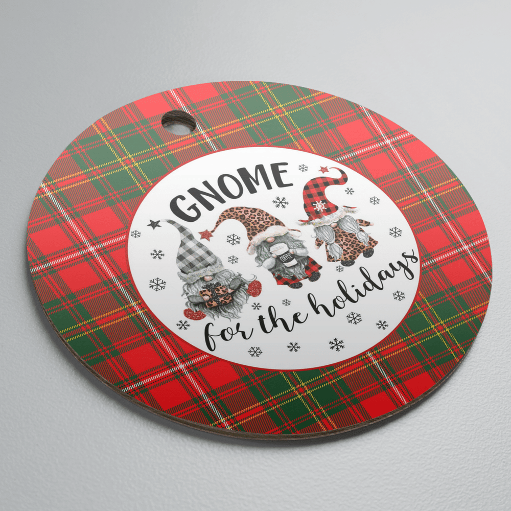 Clan Hay Modern Tartan Tartan Crest Gnome Round Ceramic Ornament IQ64 Hay Modern Tartan Tartan Christmas   