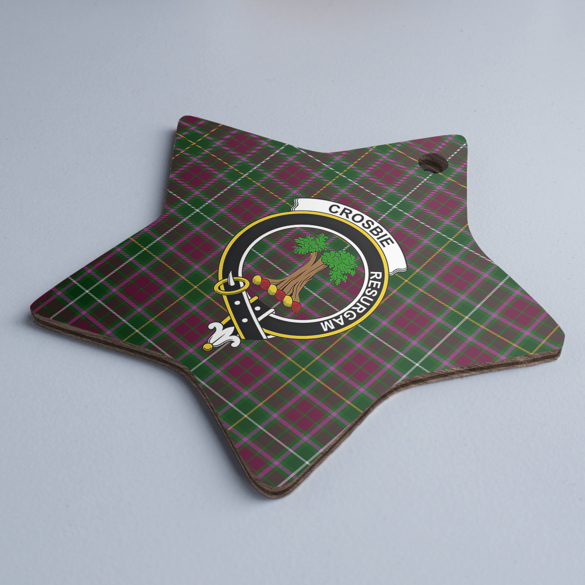 Clan Crosbie Tartan Crest Star Ceramic Ornament SU90 Crosbie Tartan Tartan Christmas   