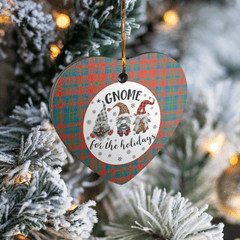 Clan Matheson Ancient Tartan Tartan Crest Gnome Heart Ceramic Ornament VN66 Matheson Ancient Tartan Tartan Christmas   