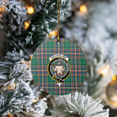 Clan MacFarlane Hunting Ancient Tartan Crest Round Ceramic Ornament MB72 MacFarlane Hunting Ancient Tartan Tartan Christmas   