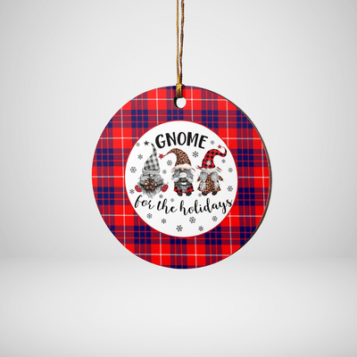 Clan Hamilton Modern Tartan Tartan Crest Gnome Round Ceramic Ornament II10