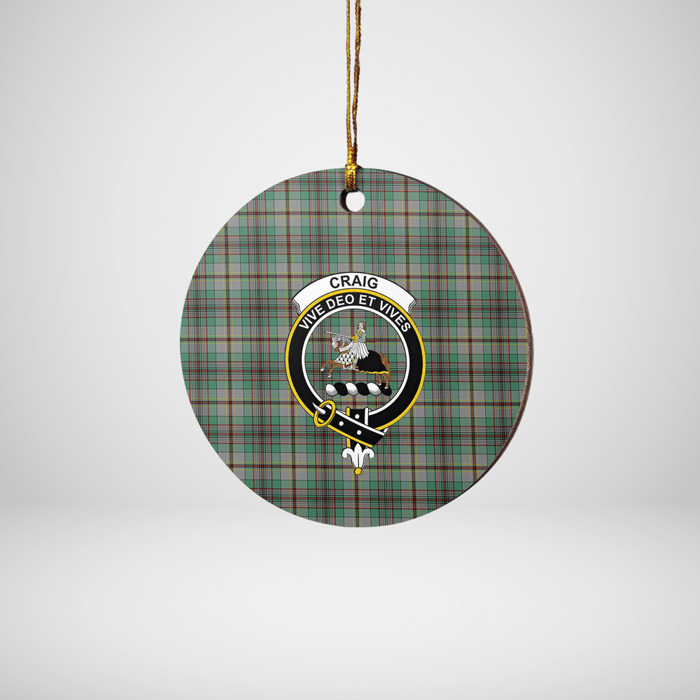 Clan Craig Tartan Crest Round Ceramic Ornament HT69 Craig Tartan Tartan Christmas   