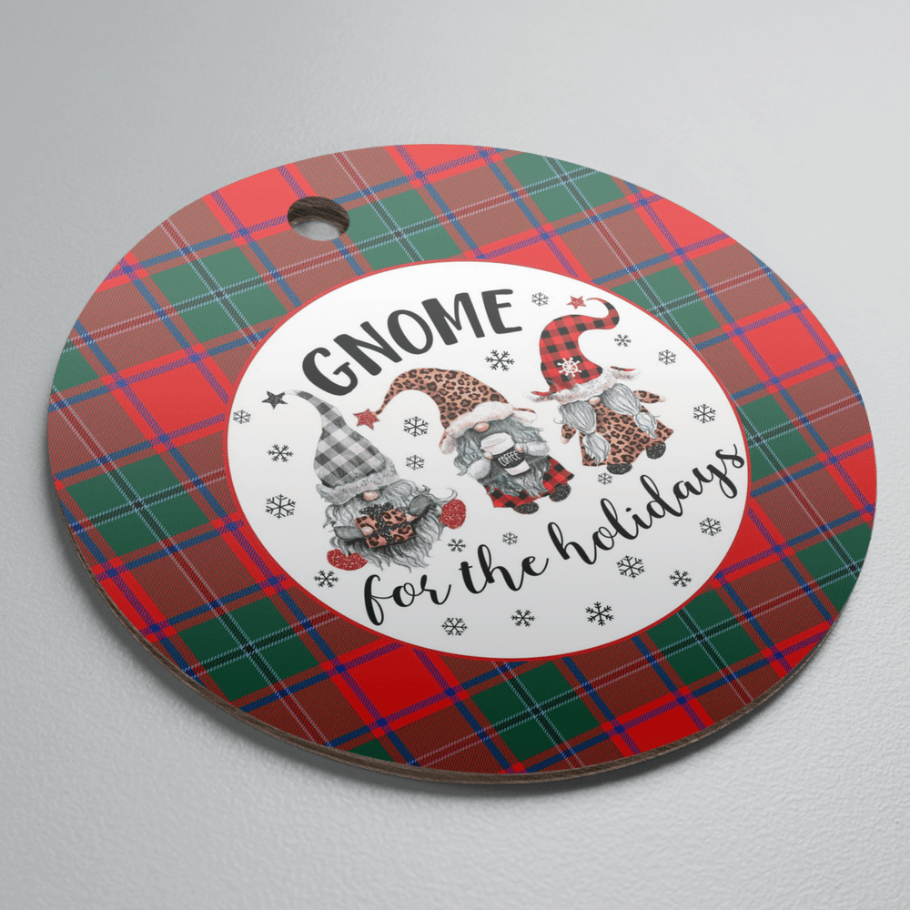 Clan MacPhail Tartan Tartan Crest Gnome Round Ceramic Ornament BE28 MacPhail Tartan Tartan Christmas   