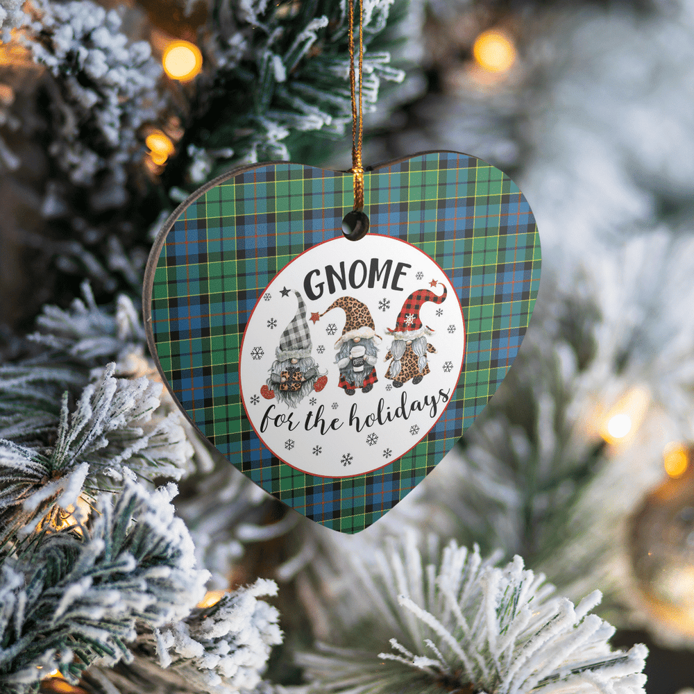 Clan Forsyth Ancient Tartan Tartan Crest Gnome Heart Ceramic Ornament ET48 Forsyth Ancient Tartan Tartan Christmas   