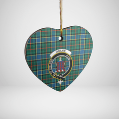 Clan Ogilvie Hunting Ancient Tartan Crest Heart Ceramic Ornament UZ83 Ogilvie Hunting Ancient Tartan Tartan Christmas   