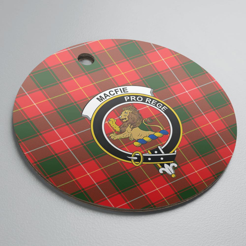 Clan MacFie Tartan Crest Round Ceramic Ornament CD28 MacFie Tartan Tartan Christmas   
