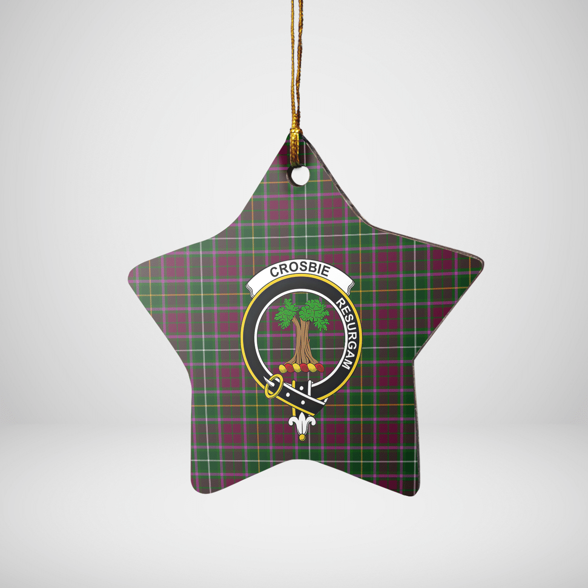 Clan Crosbie Tartan Crest Star Ceramic Ornament SU90 Crosbie Tartan Tartan Christmas   