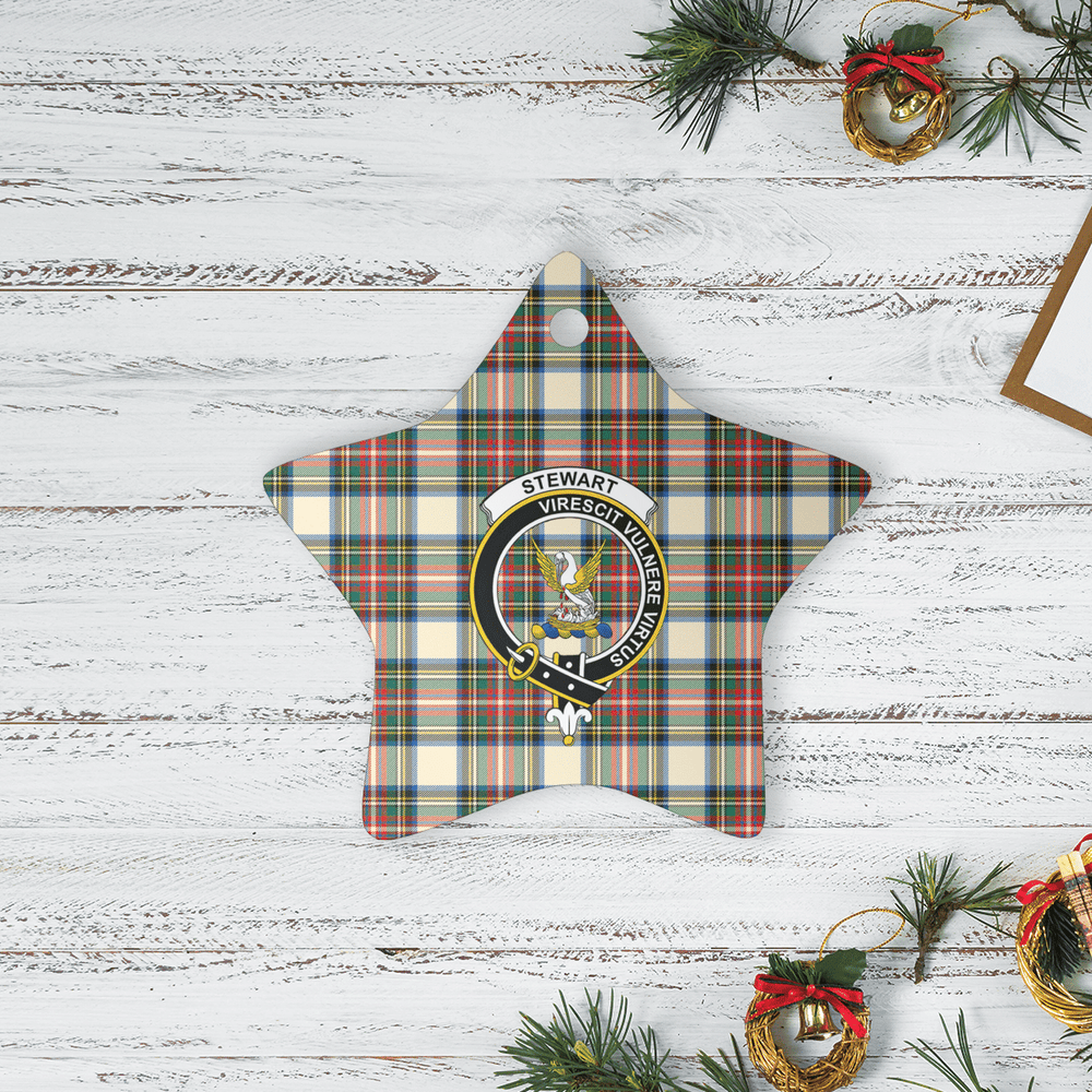 Clan Stewart Dress Ancient Tartan Crest Star Ceramic Ornament RG30 Stewart Dress Ancient Tartan Tartan Christmas   