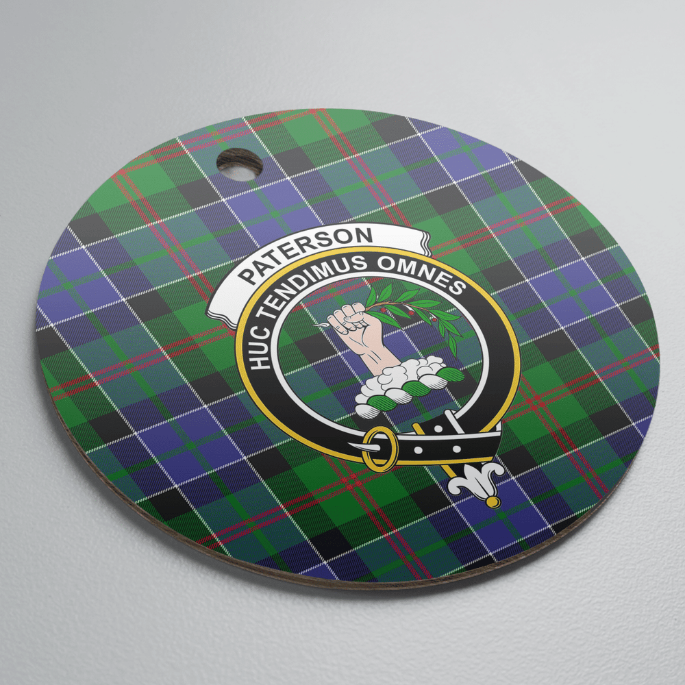 Clan Paterson Tartan Crest Round Ceramic Ornament LF83 Paterson Tartan Tartan Christmas   