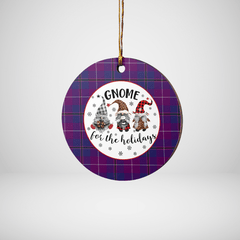 Clan Pride of Glencoe Tartan Tartan Crest Gnome Round Ceramic Ornament LK85 Pride of Glencoe Tartan Tartan Christmas   
