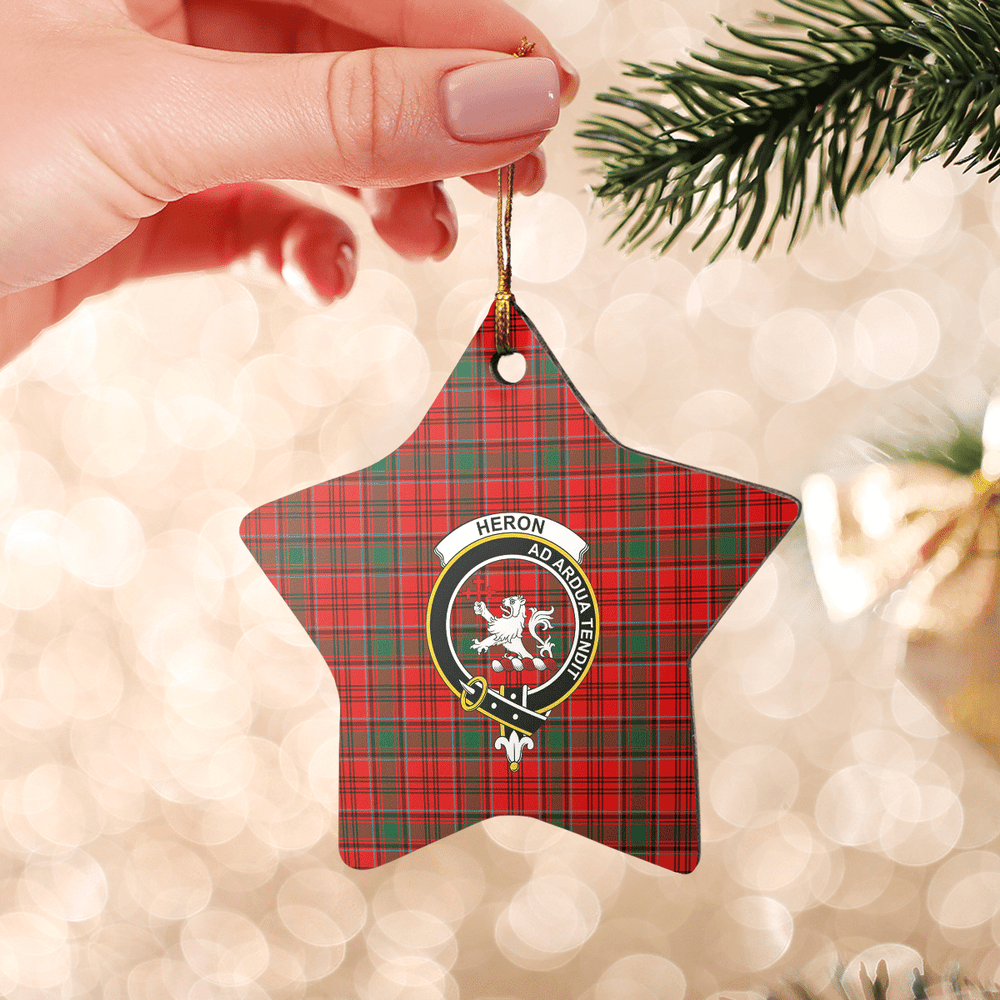 Clan Heron Tartan Crest Star Ceramic Ornament UW70 Heron Tartan Tartan Christmas   