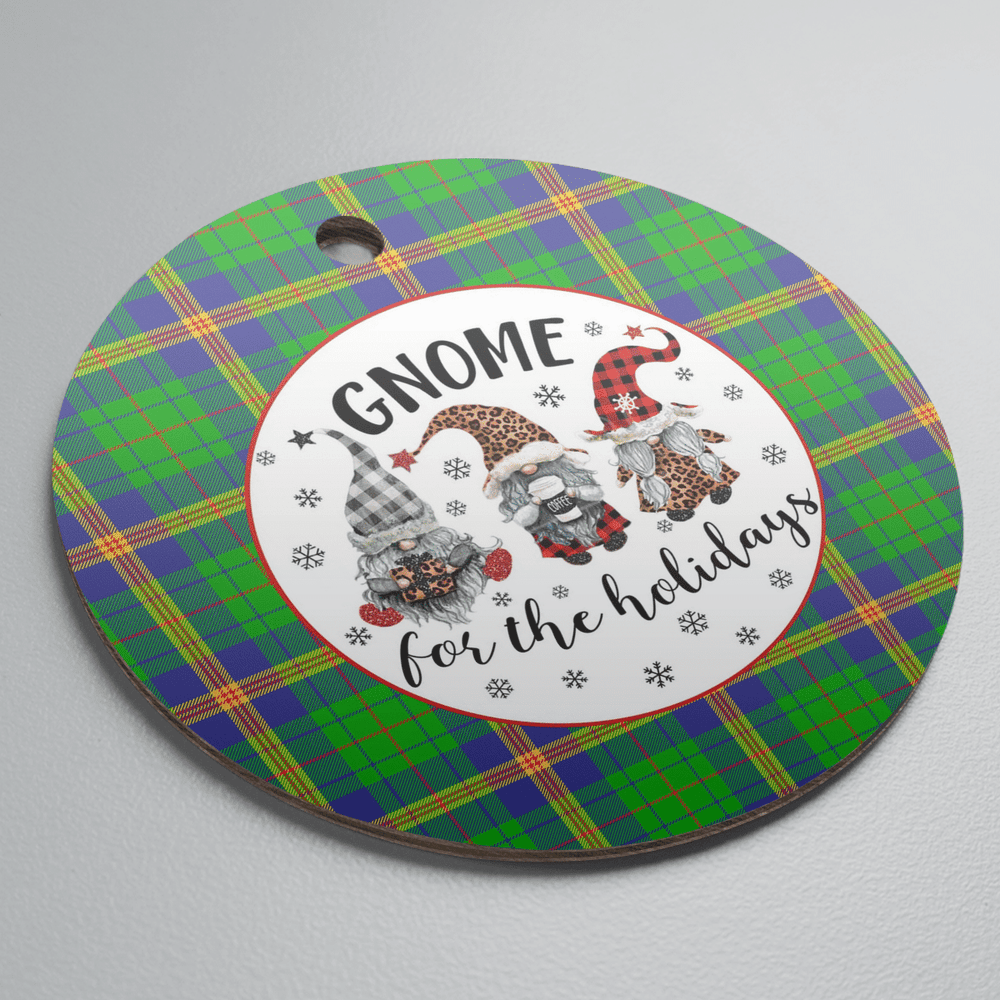 Clan New Mexico Tartan Tartan Crest Gnome Round Ceramic Ornament OK11 New Mexico Tartan Tartan Christmas   