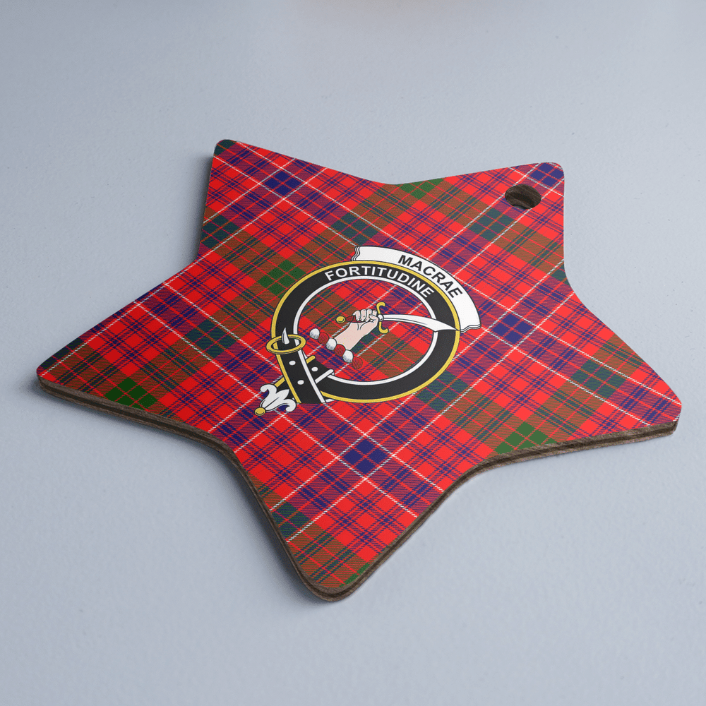 Clan MacRae Modern Tartan Crest Star Ceramic Ornament CW23 MacRae Modern Tartan Tartan Christmas   