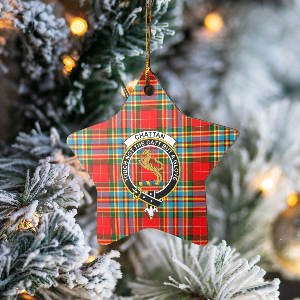 Clan Chattan Tartan Crest Star Ceramic Ornament UB65 Chattan Tartan Tartan Christmas   