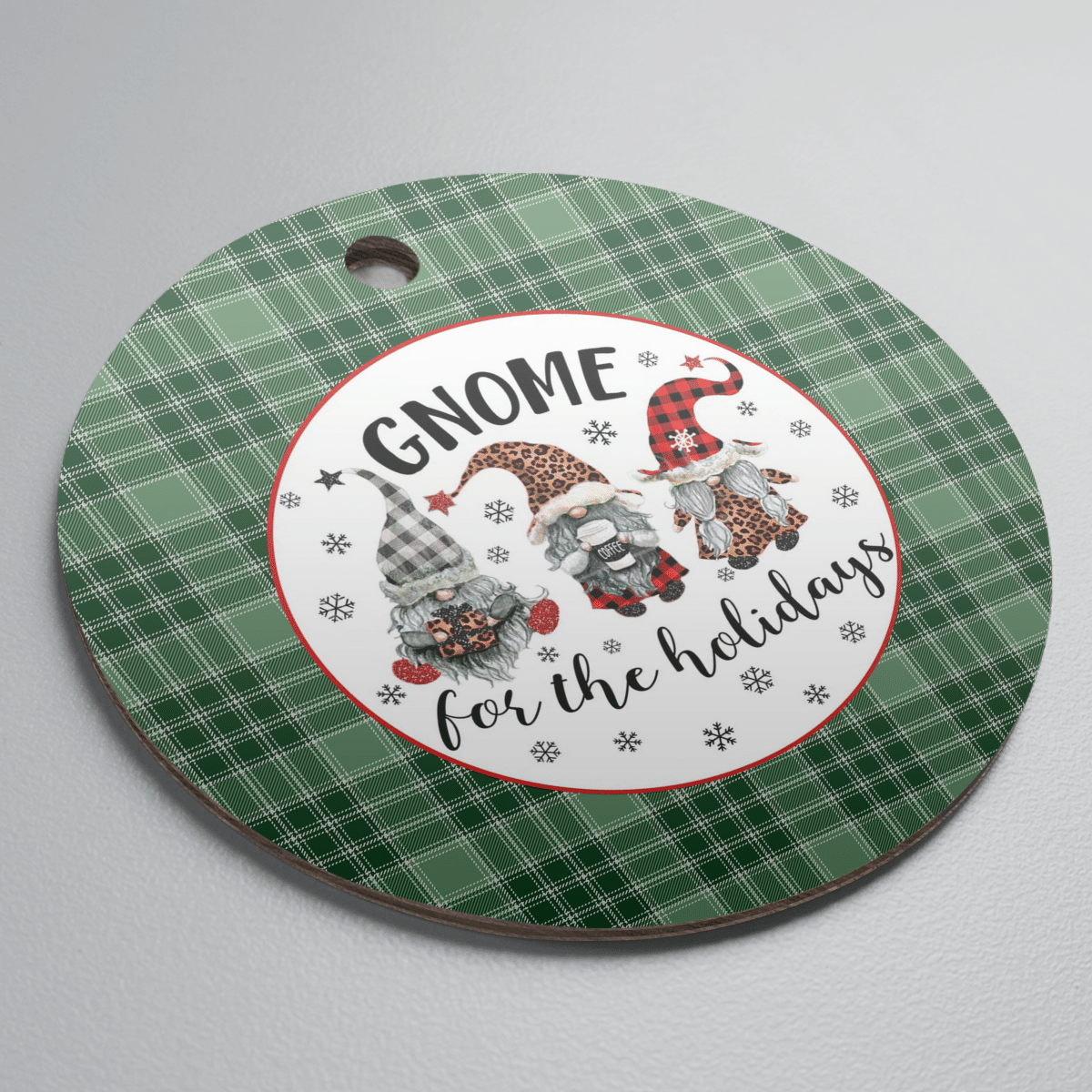 Clan MacDonald Lord of the Isles Hunting Tartan Tartan Crest Gnome Round Ceramic Ornament KL80 MacDonald Lord of the Isles Hunting Tartan Tartan Christmas   