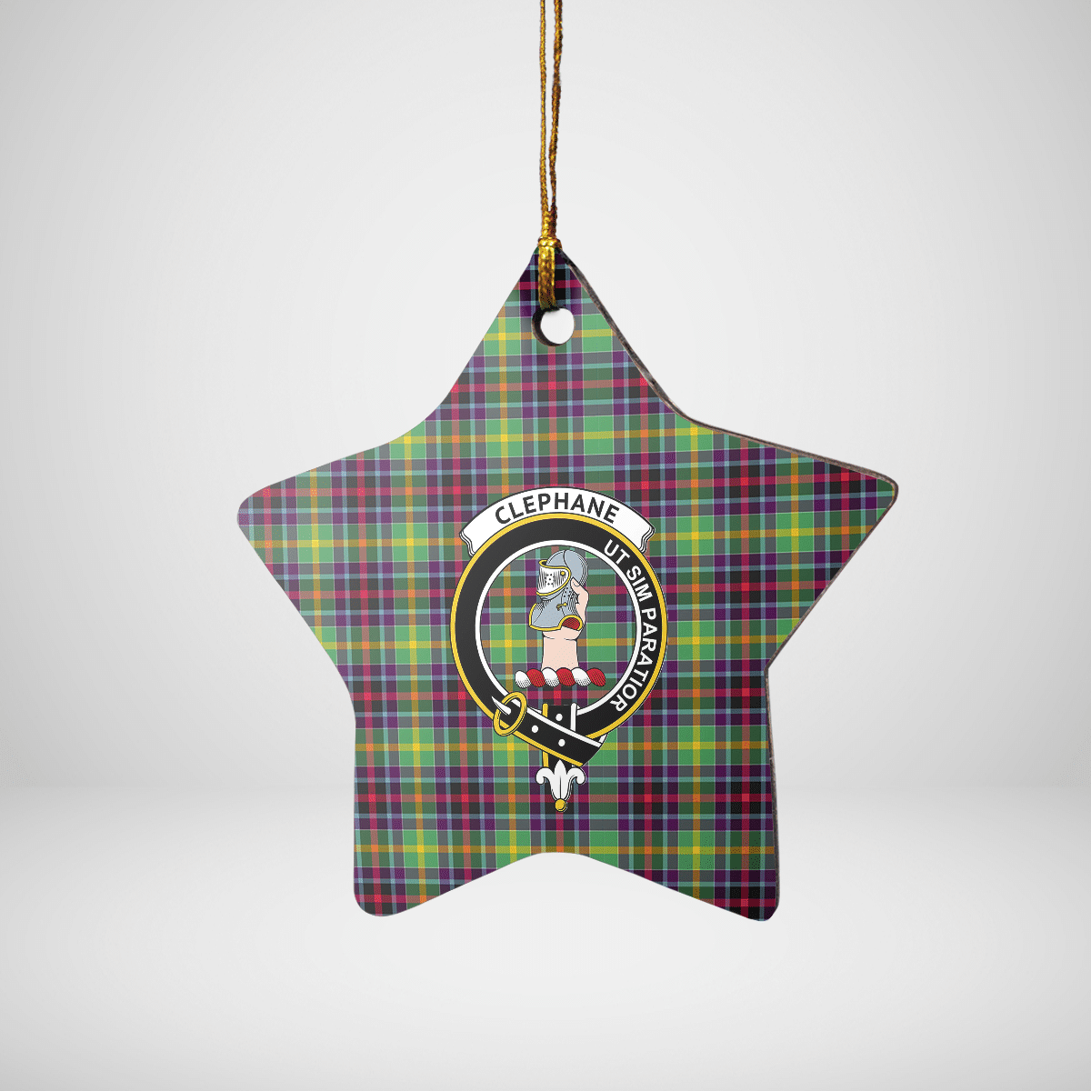 Clan Clephane Tartan Crest Star Ceramic Ornament IT25 Clephane Tartan Tartan Christmas   