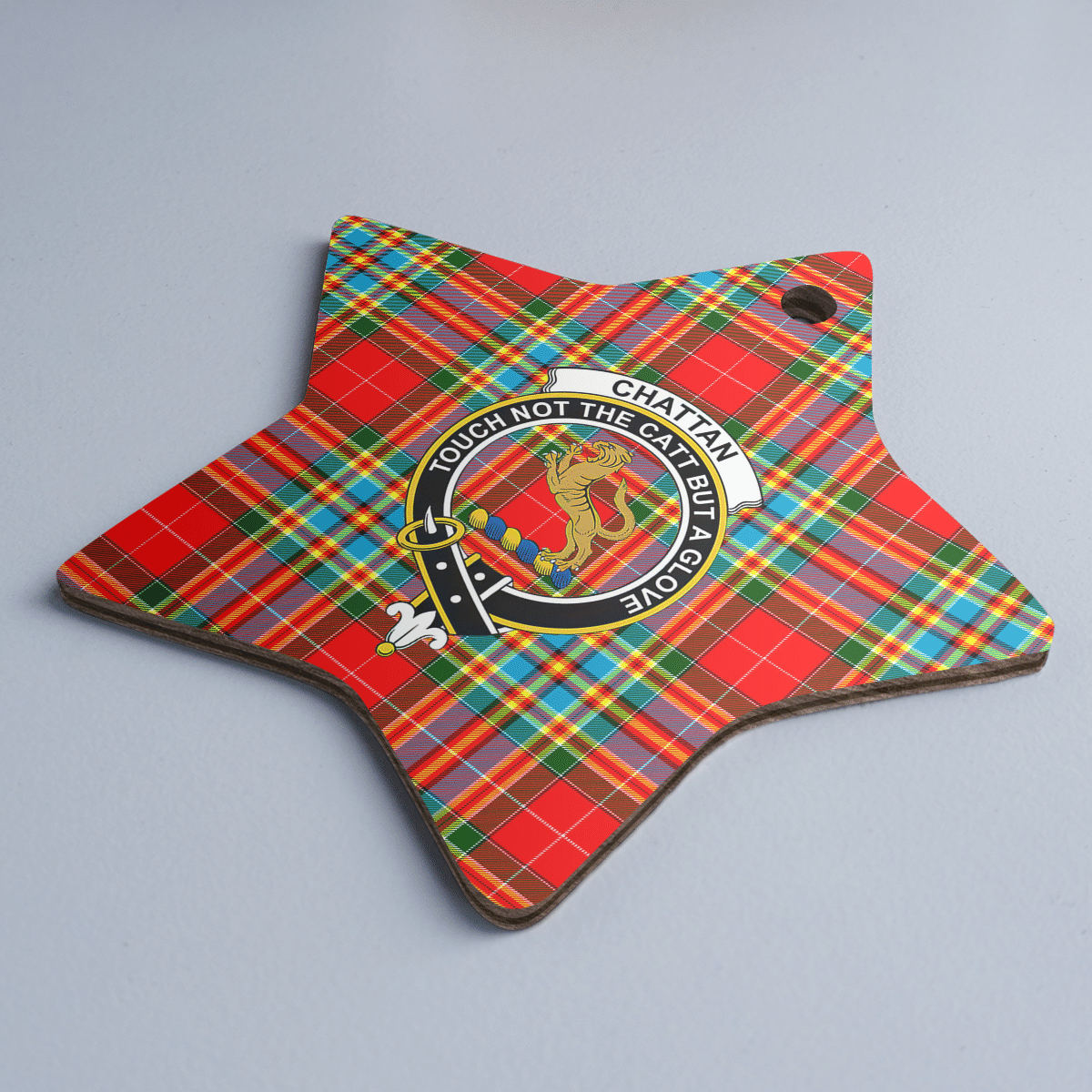 Clan Chattan Tartan Crest Star Ceramic Ornament UB65 Chattan Tartan Tartan Christmas   